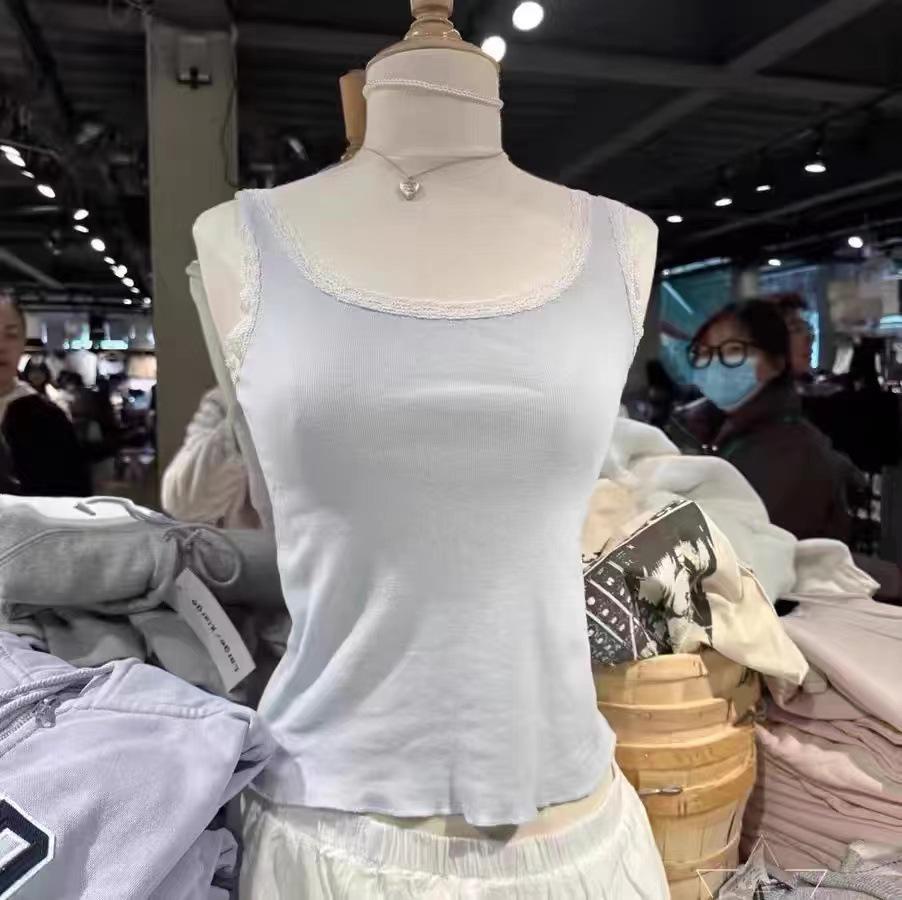 

BM Style Light Blue Lace Slim Vest - Женская горячая девушка Внутренняя/Верхняя одежда One Size