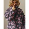 Winter Autumn Women Fleece Sweatshirt Floral Fuzzy Pullover Top Fashion Warm