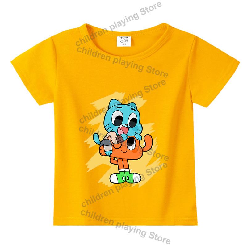 The Amazing World of Gumball Anais Darwin Short Sleeve Tee Cartoon Kids T-Shirt Summer Clothes Cute Boy Girl Tops Birthday Gift