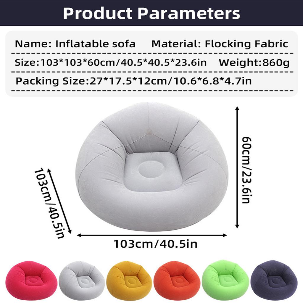 High Quality Inflatable Sofa Cover Lazy Bag Chair Single Seating For Small Bedroom Or Balcony ( Cover)