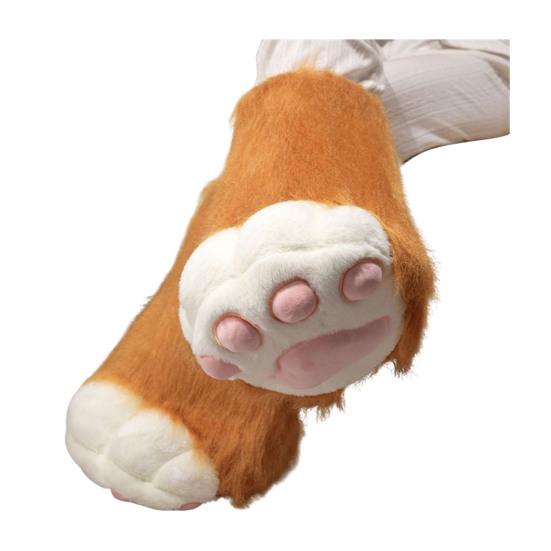 1 Stück Tierpfoten-Handschuh Stiefel Plüsch Fellige Pfote Schuh Flauschig Niedlich Katzenpfoten-Handschuh Cosplay-Zubehör für Kostümpartys Tier-Themenpartys
