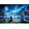 Fundo de Halloween Noite de Terror Lua Cheia Abóbora Caveira Castelo Cemitério Festa de Halloween Adultos Crianças Decoração de Fundo Personalizado