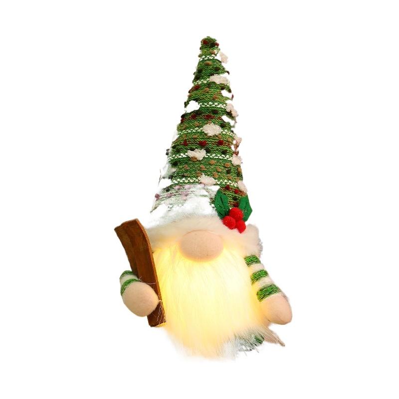 2026 Christmas Gift Gnome Doll Couple Led Night Light Sledge  Ski Home Xmas Decoration For 2026 New Year Valentine Gift