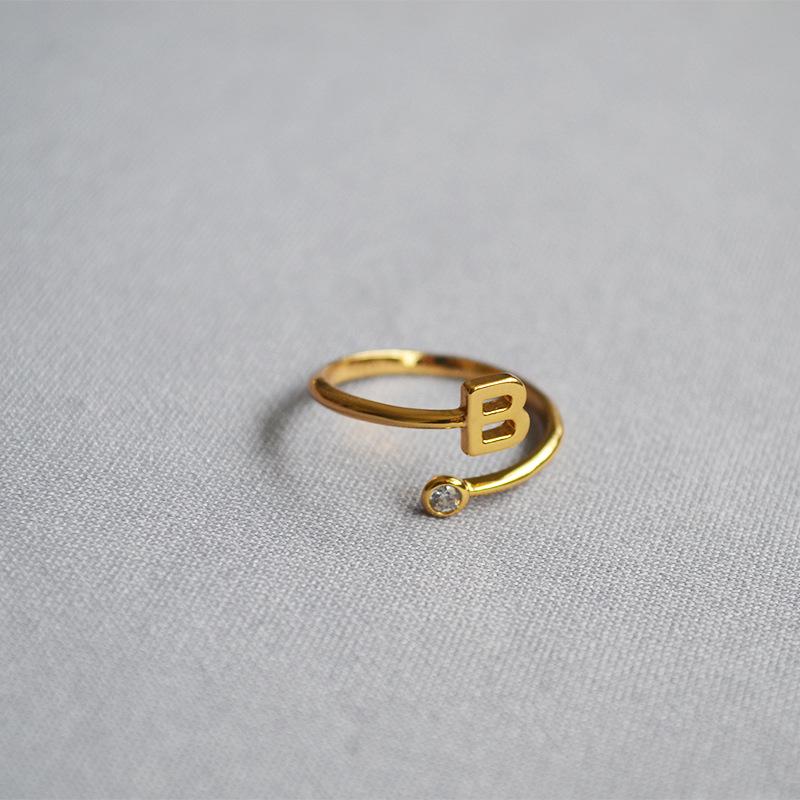 2019 Exquisite Adjustable Initial Ring for Women - Stackable Open Design for Index Finger