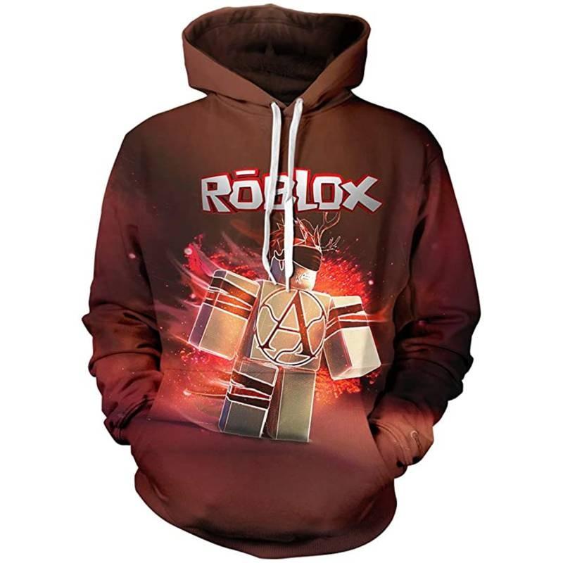 Trendy Roblox Youth Hooded Sweatshirt With Digital Print For Stylish Kids In Various Colors