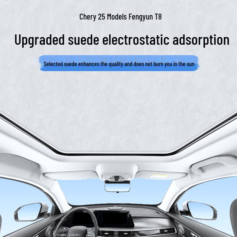 Chery 25 Models Sunroof Sunshade: Heat Insulation & Privacy Electrostatic Black x2