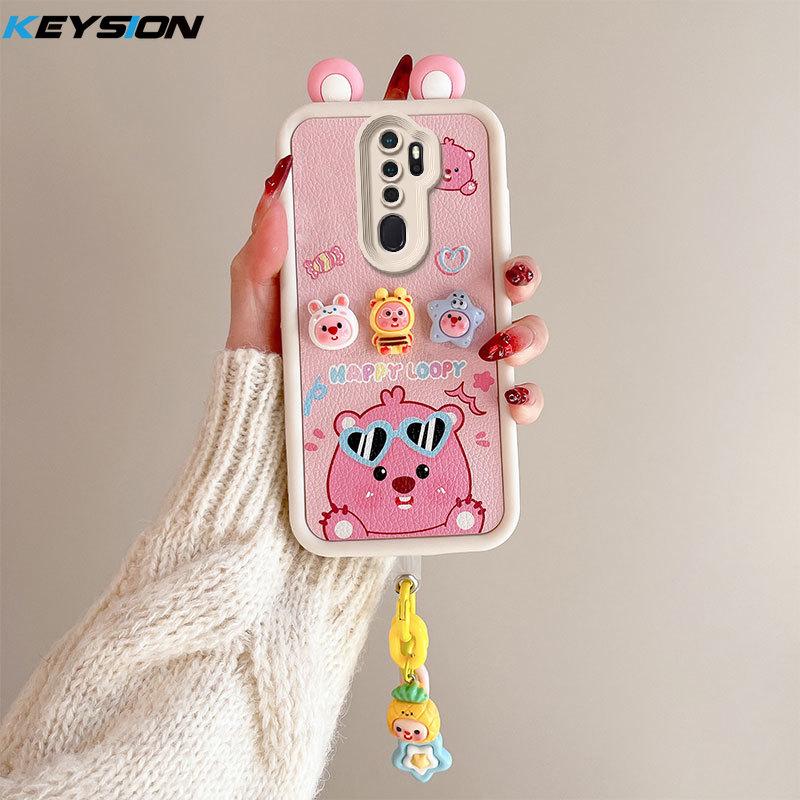 

KEYSION Чехол с милым 3D-мультяшным рисунком в виде уха для OPPO A5 A9 2020 с браслетом, мягкая силиконовая противоударная задняя крышка для телефона OPPO A9 A5 2020 for OPPO A9 2020