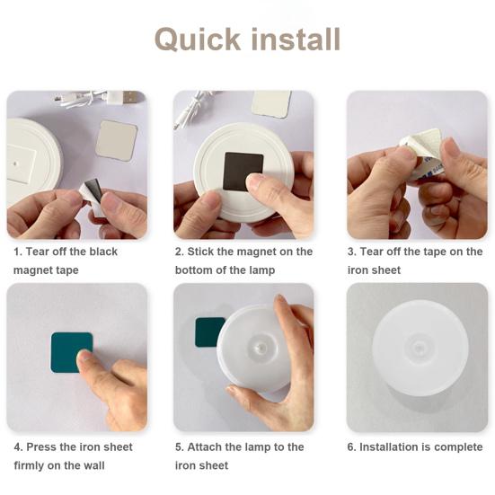 Nachtlicht mit Bewegungsmelder, blendfrei, magnetisch, langlebig, dimmbare LED-Nachttischlampe für den Kleiderschrank