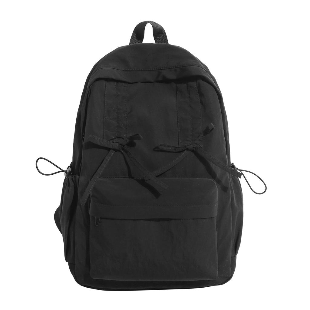 Schoolbag schoolbag female student college student pleated drawstring bow design sense going out backpack backpack female travel lightweight
