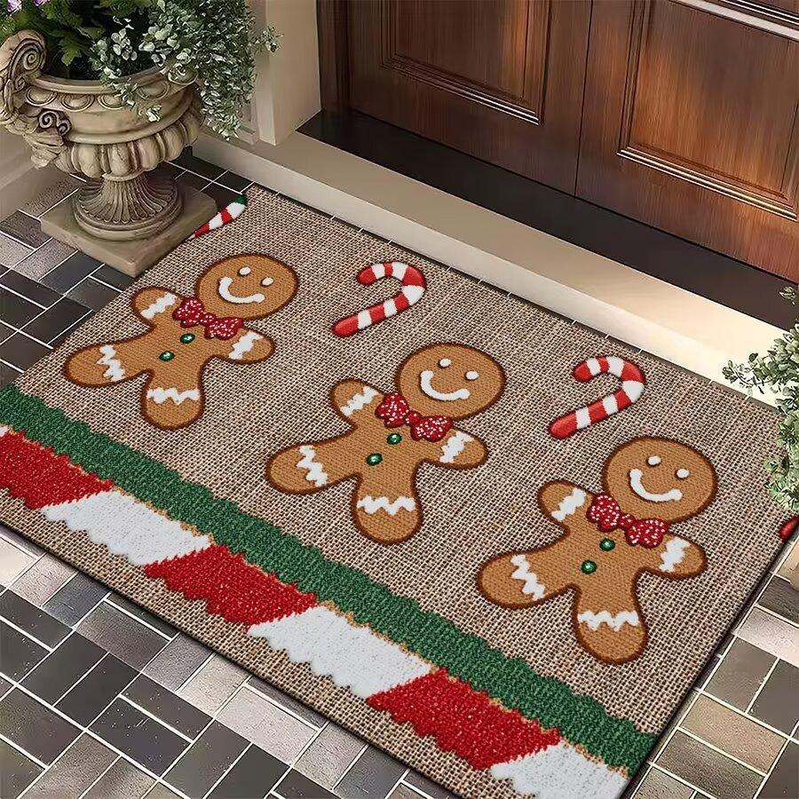 Weihnachtsdekoration Kieselgurmatte Eingangstür Schmutzabweisende Rutschfeste Matte Haushalt Schnelltrocknende Badezimmer Rutschfeste Matte 40 * 60cm