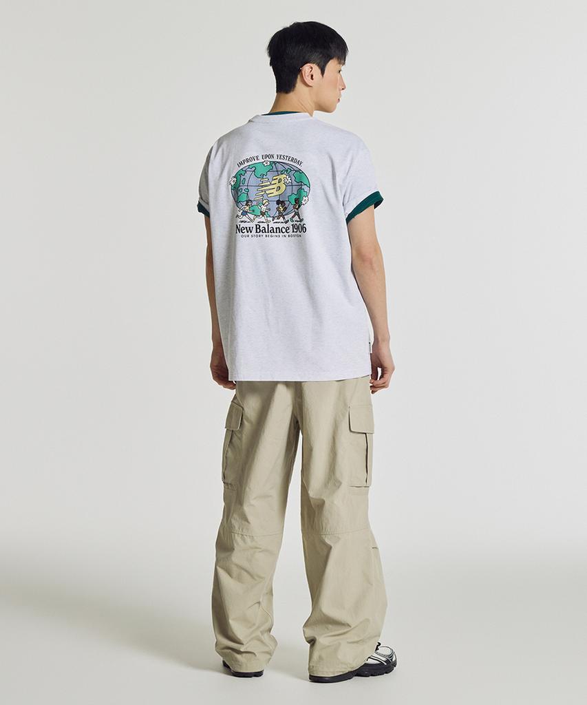 Nyuballanseu Nbneg21513 / Uni Nb Friends Earth Graphic Short Sleeve T-Shirt (Light Gray)