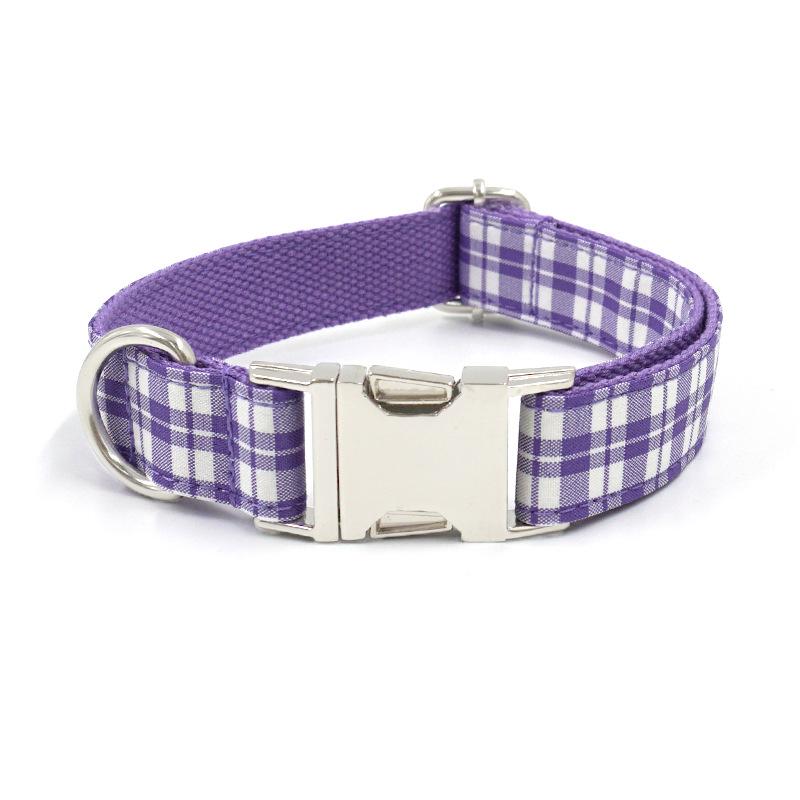 Plaid Engravable Dog Harness Collar with Laser Engraving XL