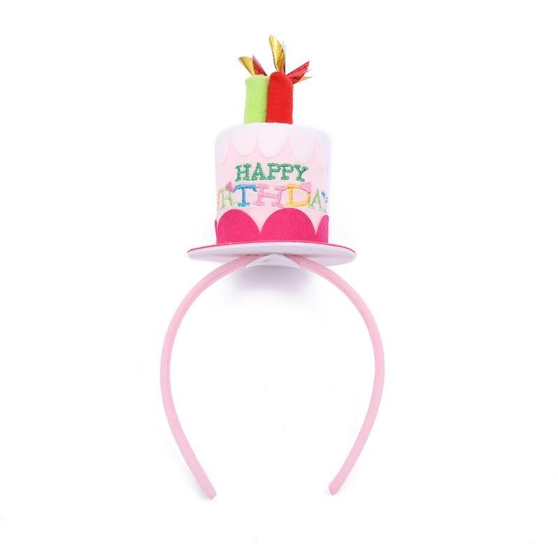 Birthday Cake Candle Headband Baby Children'S Birthday Party Hat Photo Props Scene Dress Up