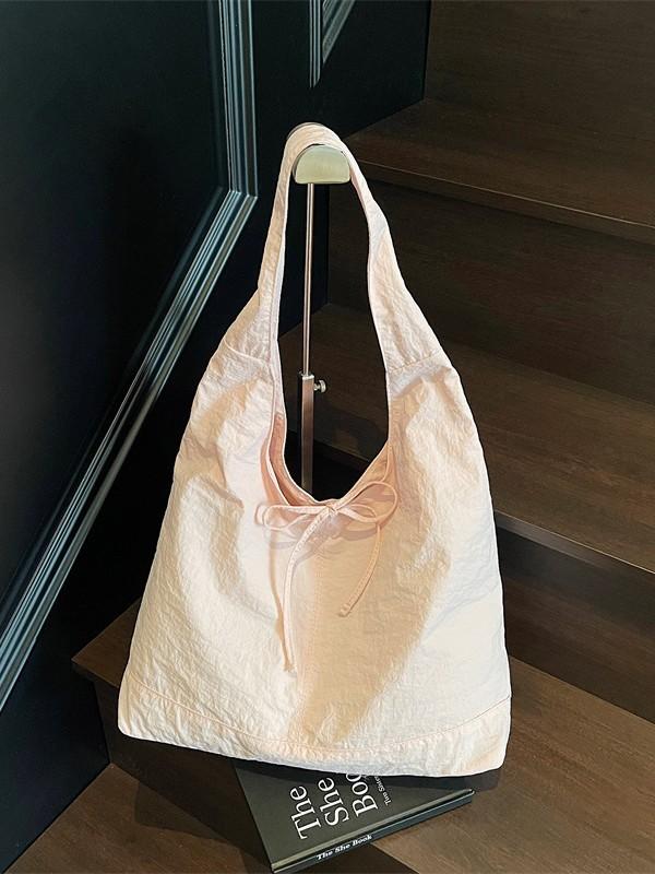Fashion Nylon Tote Bag With Lazy Bow Knot For Daily Casual Women