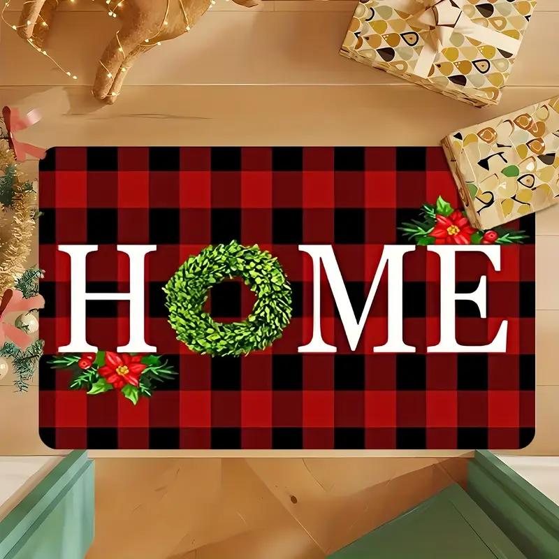 Christmas-Themed Carpet, Soft And Comfortable Entryway Floor Mat, Bathroom Shower Door Mat, Home Decoration