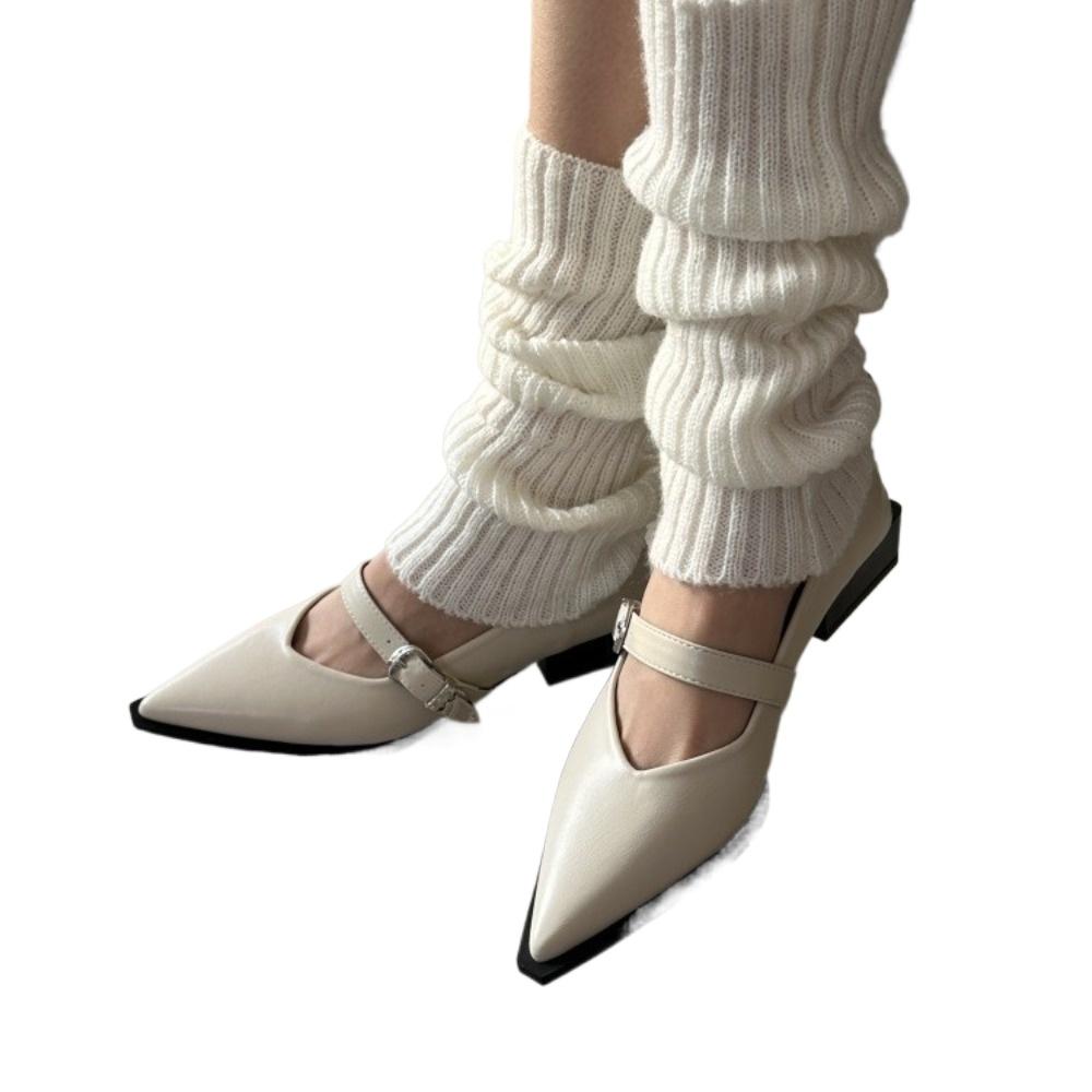 Mode Spitzschuh Damen Slipper Schwarz Braun Weiß Lässige Pantoletten Schuhe Gürtelschnalle Flach Schlüpfschuhe Niedrig Flach Absatz Party Pumps Größe 40