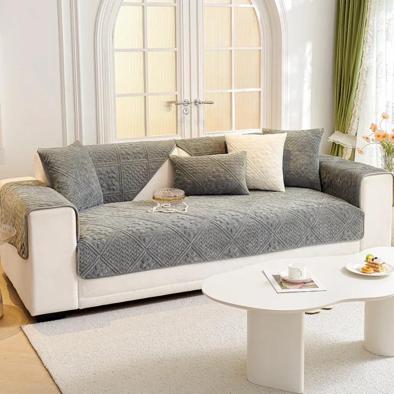 

Чехол для дивана из жаккарда, нескользящий плюшевый коврик для дивана, подушка, универсальный коврик для дивана Four Seasons, полотенце для защиты мебели в гостиной A 70x70