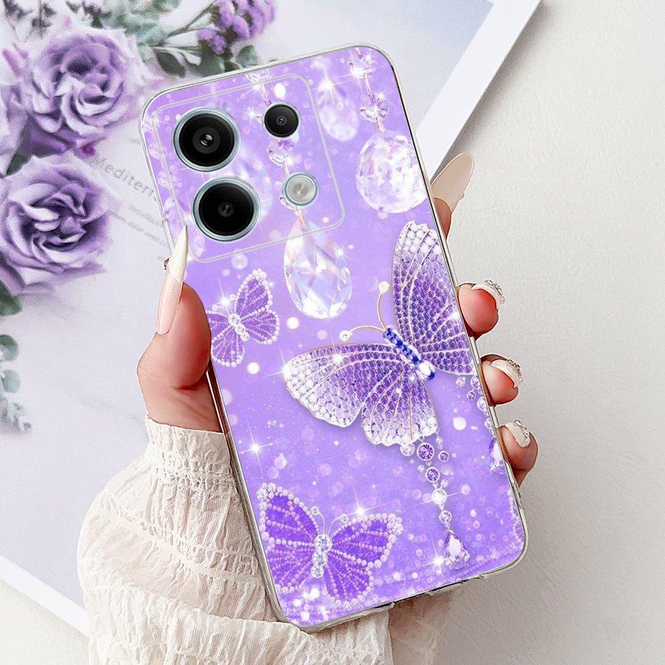For Xiaomi Redmi Note 13 Pro 5G Case Fashion Butterfly Soft Silicone Phone Back Cover For Redmi Note 13 Note13 Pro Case Funda