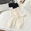 Women's Wool Mid-Calf Mink Velvet Socks: Cozy, Thick Plush Retro Color Block for Autumn/Winter