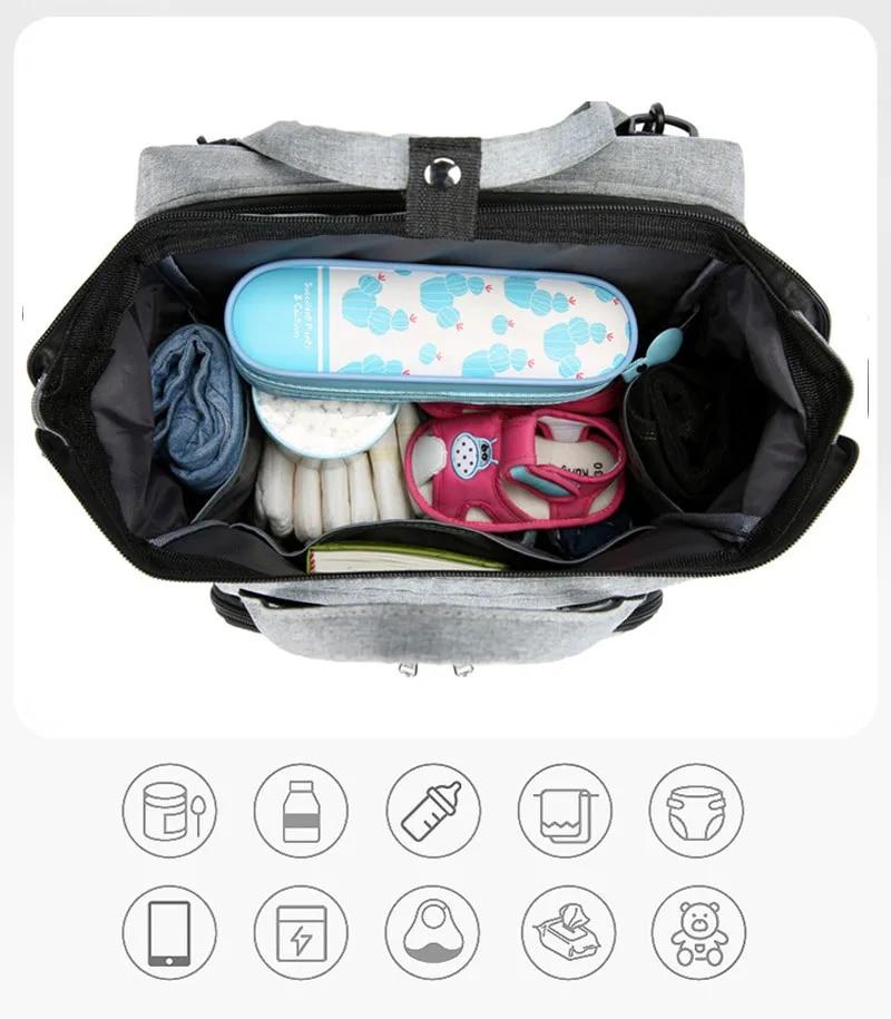 Baby Diaper Backpack Folding Crib Maternity Care Mommy Bag Large Capacity Going Out Picnic Travel Baby Lying Down Sleeping