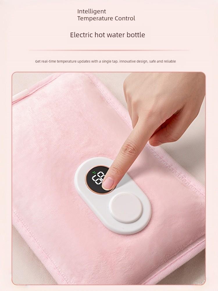 Rechargeable Explosion-Proof Hot Water Bottle, Electric Heating Pad for Bed, Cute Plush Hand Warmer for Women, Warming Gadget
