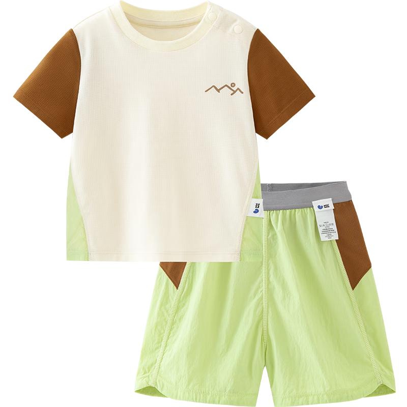 

Minibala Boys Quick-Dry Colorblock Short Sleeve & Shorts Set 120