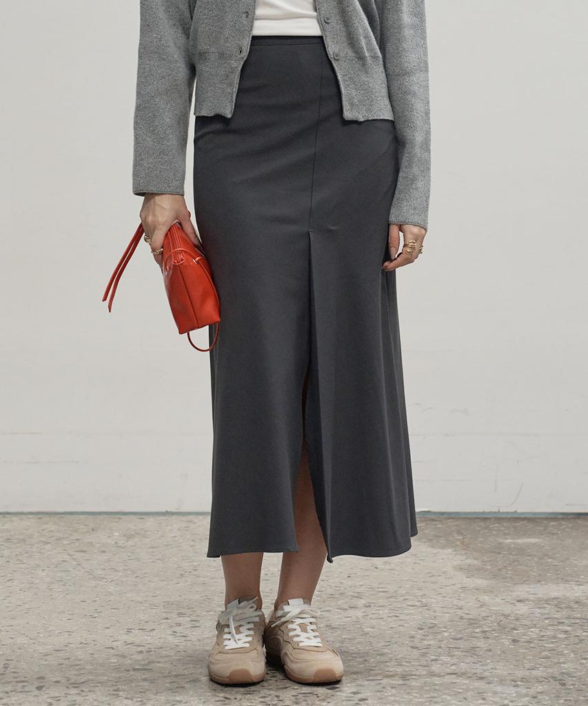 320SHOWROOM H-Line Slit Long Skirt Charcoal