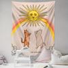 Chase The Sunlight Cat Print Tapestry Cute Boho Style Wall Hanging For Dorm Bedroom And  Room Decor And Aesthetic Arrangement