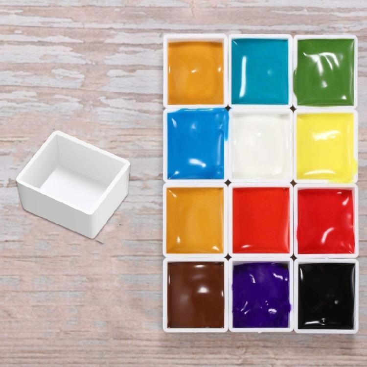 Pacote com 50 Caixas Vazias para Tinta Aquarela Portátil Vazio Meio Godet Pequeno Estojo de Armazenamento de Tinta Lata de Armazenamento de Tinta Empilhável