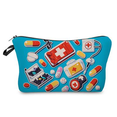 Borsa da cosmetico con stampa serie medica da donna Organizzatore per articoli da toeletta Custodia da viaggio 6409