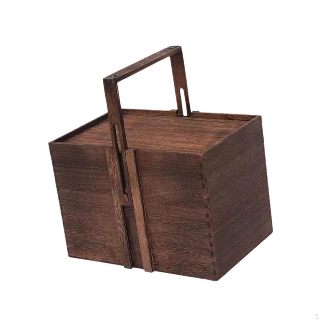 Handheld Wooden Container for Tea And Mooncakes, Ideal Home Living Room Or Office