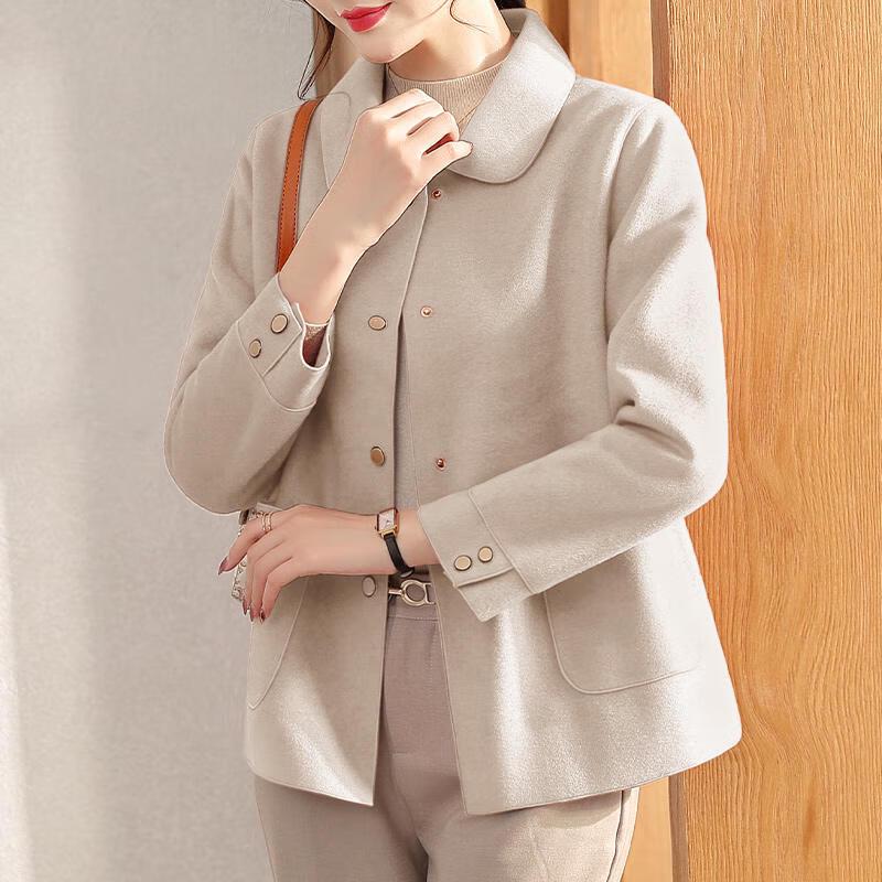 

Женское осеннее короткое пальто из смесовой шерсти 3XL