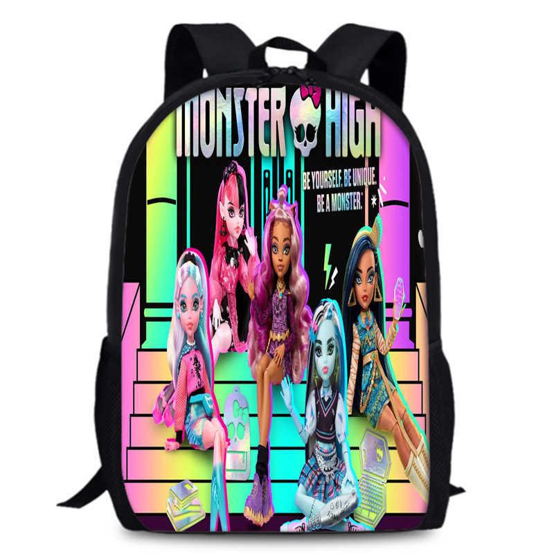 Monster High Unisex 15in Backpack Ergonomic Support Oxford Fabric Schoolbag