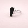 Black Onyx Coffin Ring Sterling Silver 925, Gothic Statement Ring, Handmade Onyx Gemstone Ring, Boho Minimalist Jewelry