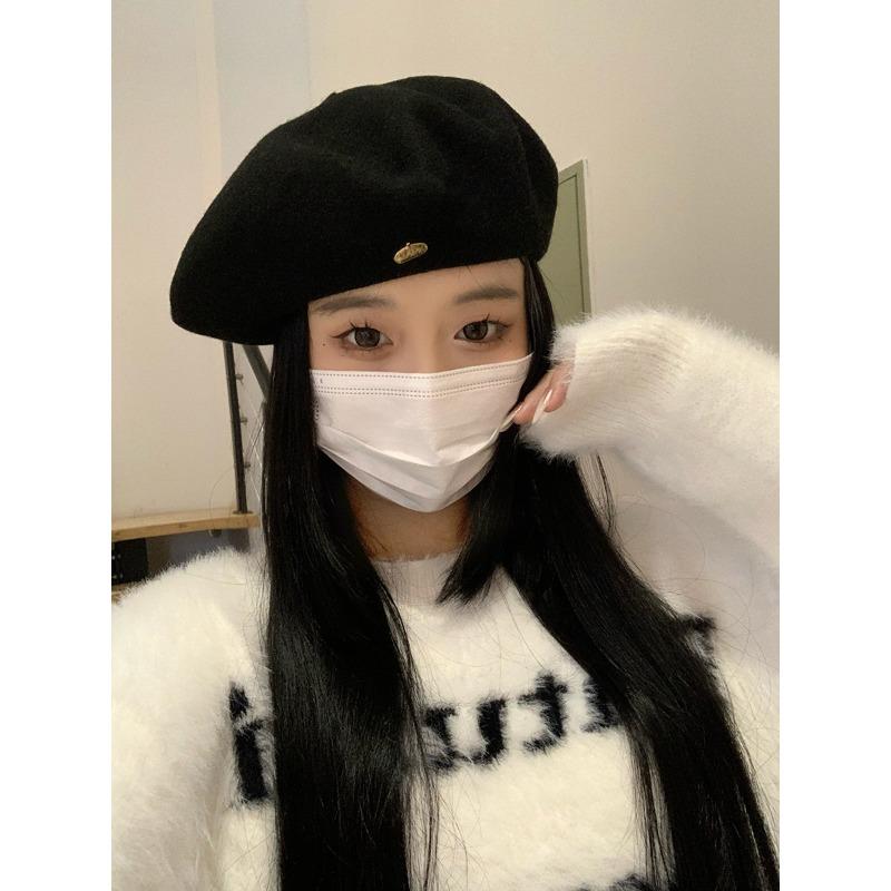 Korean New High Quality Wool Beret for Women In Autumn and Winter Versatile Temperament Retro Face Showing Small High End Hat