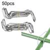50pcs Stainless Steel Garden Clips For Greenhouse Plant Stakes 11mm/16mm/20mm Pipe Connectors No Tools Required