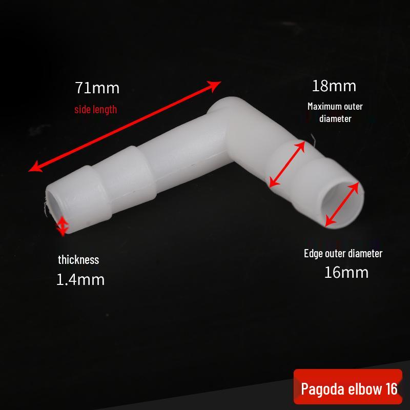 Raccord en T coudé de pagode Connecteur de tuyau Raccords en plastique caoutchouc - Accessoires pour tuyaux d'eau