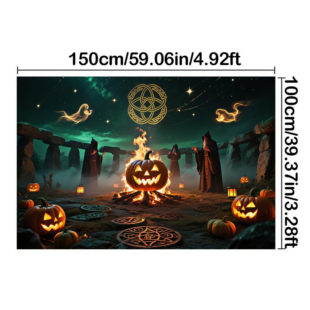 

Мистический ритуал-Джек-о -фонарь,Дизайн призрака-Хэллоуинский фон для фотобудки,Декор стен,Вечеринка мероприятия,Праздничный декор 150*100cm/59*39in/5*3ft