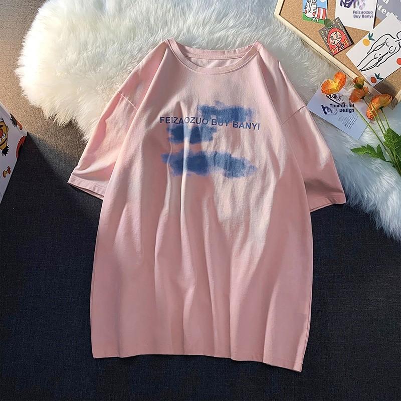 

Bla American Street Sle Women s T-irt Loose Summer Top Svel Hong Kong Sle Couple s Clothing Cotton round Ne 4XL