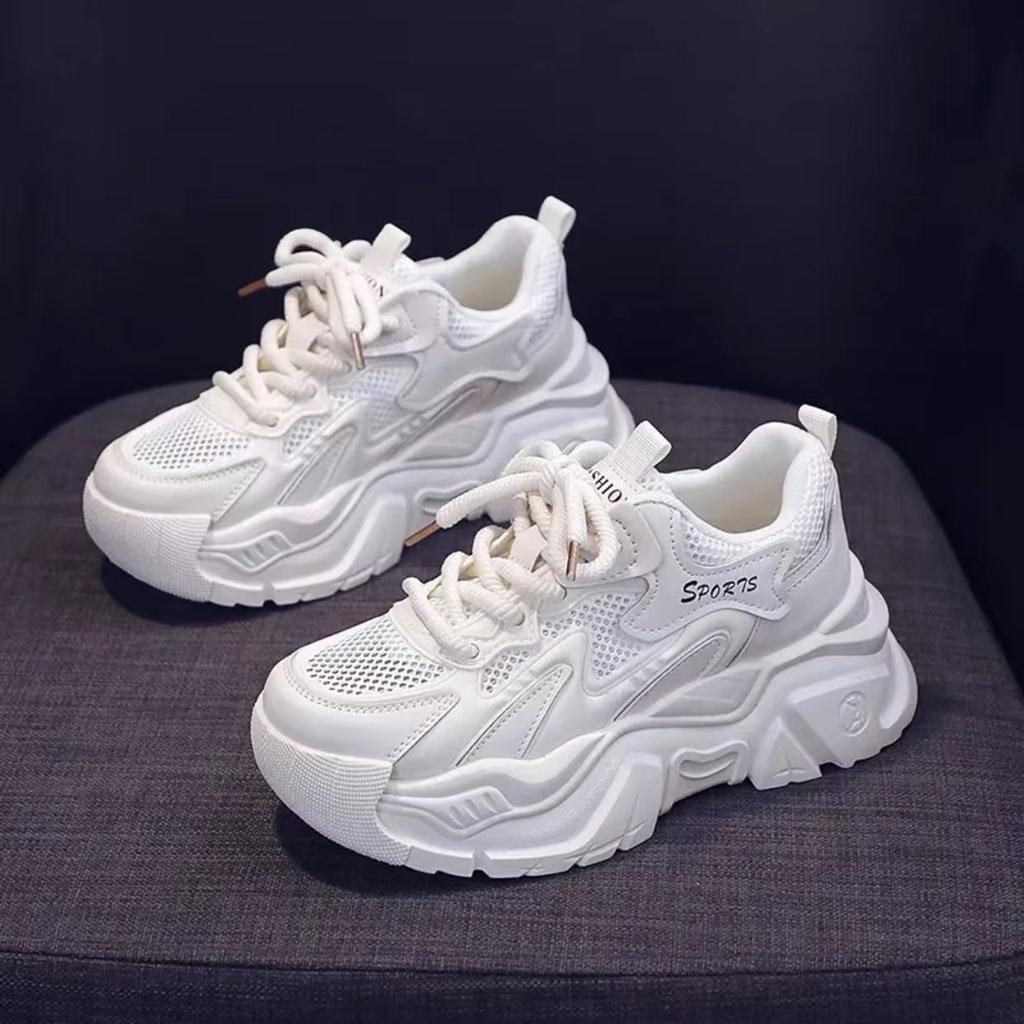 PLOVER Dad Shoes Women's 2025 Summer New Small Thick-soled Heightened Mesh Breathable Soft-soled Casual Sports Shoes