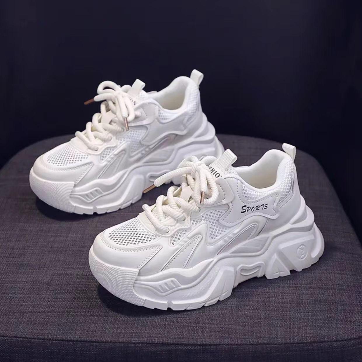 

Кроссовки женские амортизирующие новые весенне-летние на толстой подошве универсальные дышащие спортивные и для отдыха детские 38