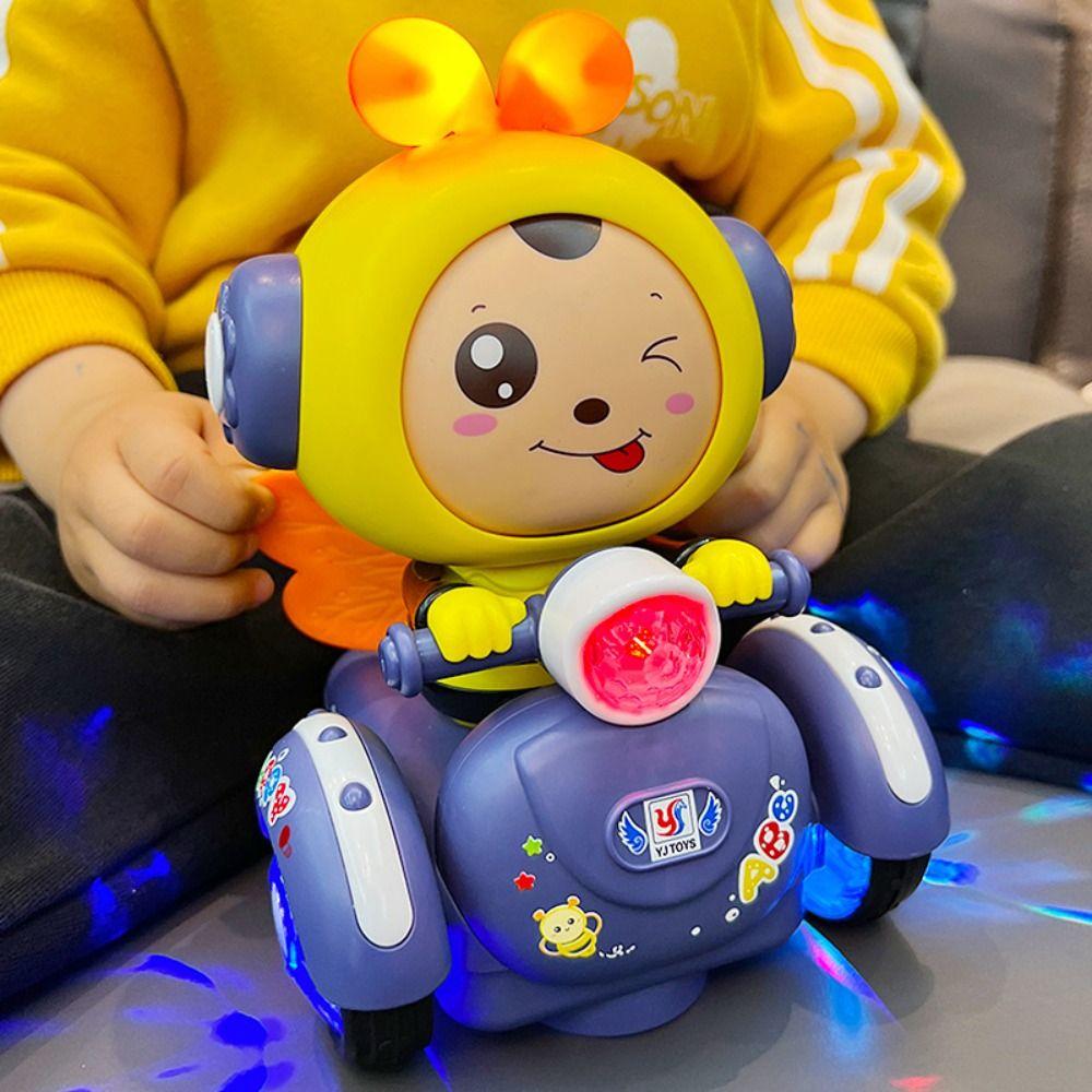 Plastic Bee Face Changing Doll Sound and Light Changing Face Bee Cartoon Car  Boy Children