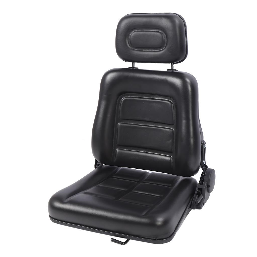 Forklift Seat with Adjustment Switch and Slide Rail 3 Level Adjustable Headrest Seat for Dumper Mower Skid Loader