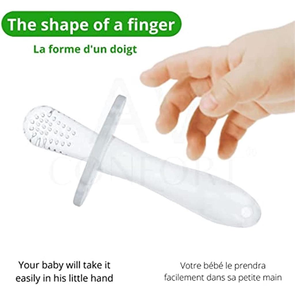 NEU Beißring Beißspielzeug Bürste Beißwerkzeug für BABY Silikon (X2 Stk)