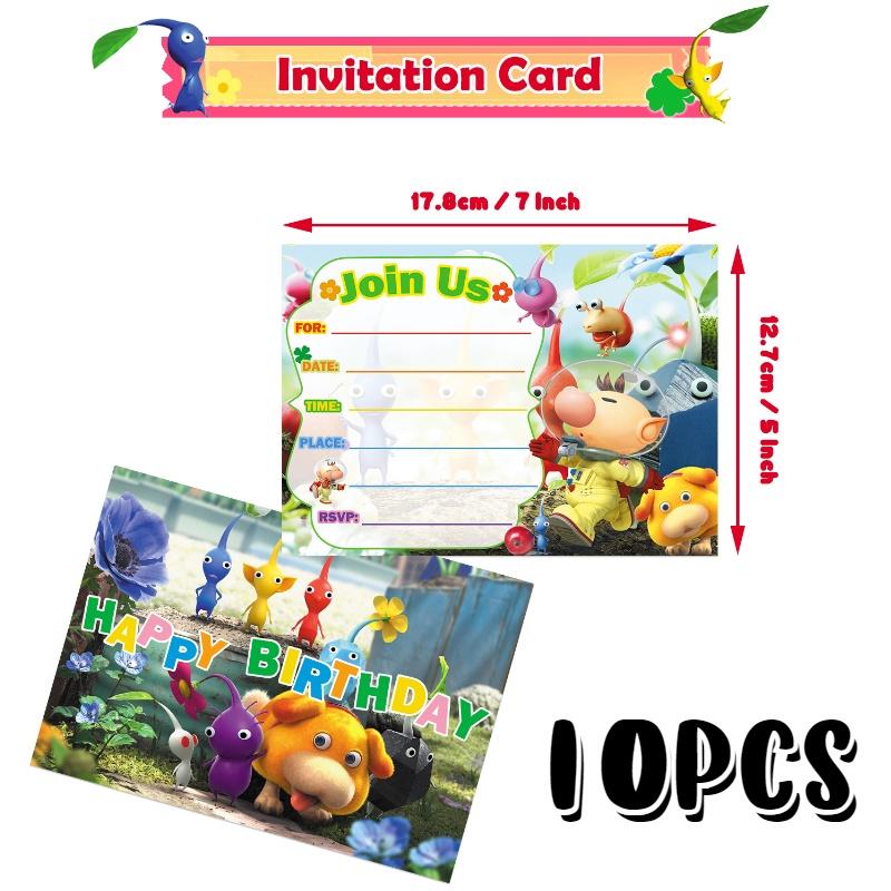 Pikmin-4 Geburtstagsparty-Dekorationsset: Papiergirlande, Luftballons, Tortenaufsatz, Cupcake-Aufsatz und mehr!