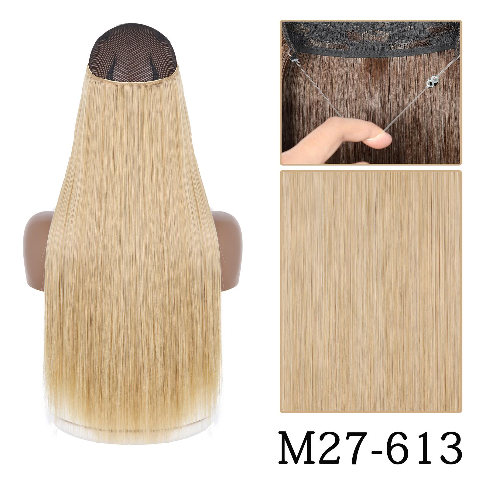 

MERISIHAIR длинные прямые синтетические волосы для наращивания без зажимов, коричневые, блонд, натуральные невидимые проволочные волосы для женщин 55CM