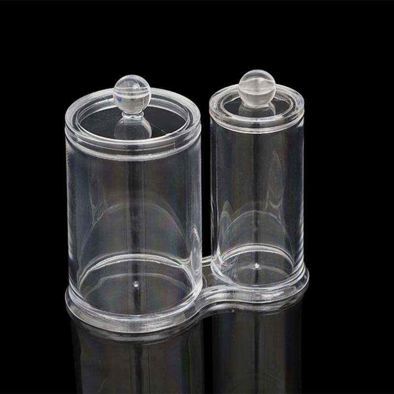 Multipurpose Clear Acrylic Storage Container Set With Lids Qtip Dispenser For Vanity Bathroom Countertop Organization