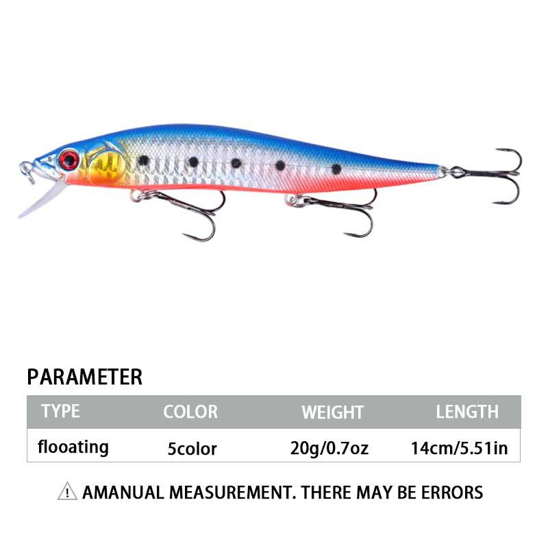 14cm/20g Bionic Minnow Fishing Lure - Floating Long Cast Design
