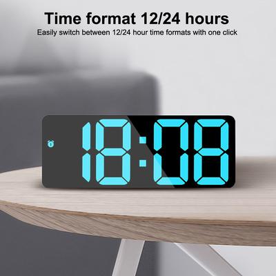Wecker 12/24H Elektronischer LED-Wecker Großer Bildschirm Digitaler Wecker DC12-24V 3 Stufen Automatische Helligkeitsregelung Schlafzimmer Wecker
