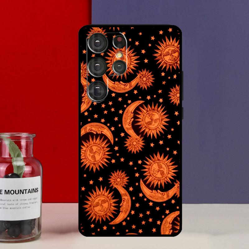Vintage Moon and Sun Stars Funda Case For Samsung Galaxy S25 Ultra S9 S10 S20 S21 FE S22 S23 Plus S24 Ultra Phone Cover